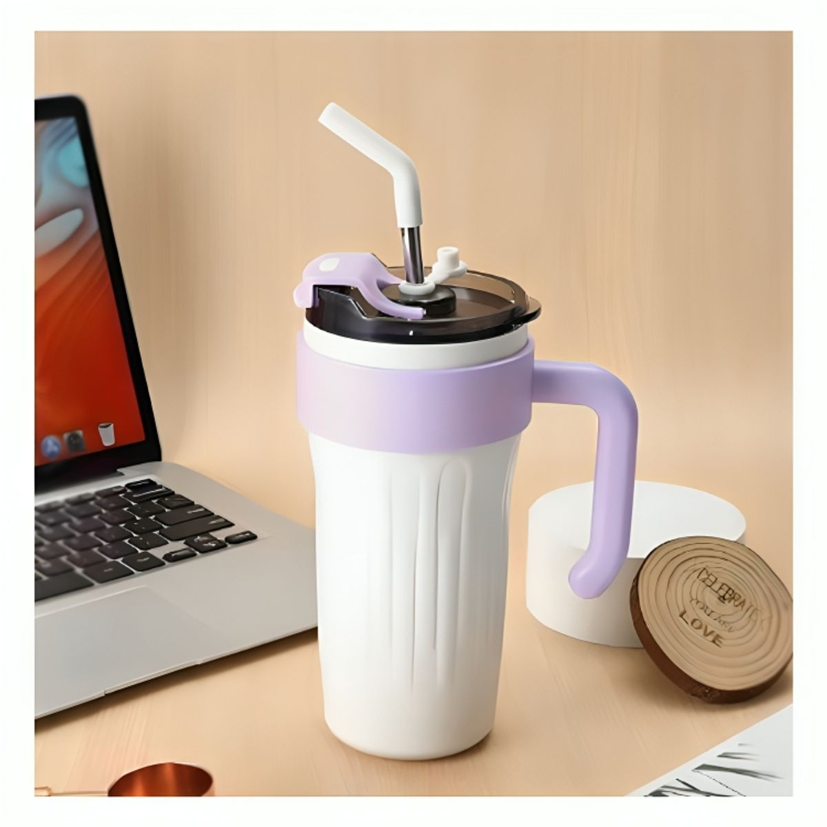 GENERICO - Termo Tomatodo Doble Pico Taza de Acero Inoxidable 304 de 860 ml