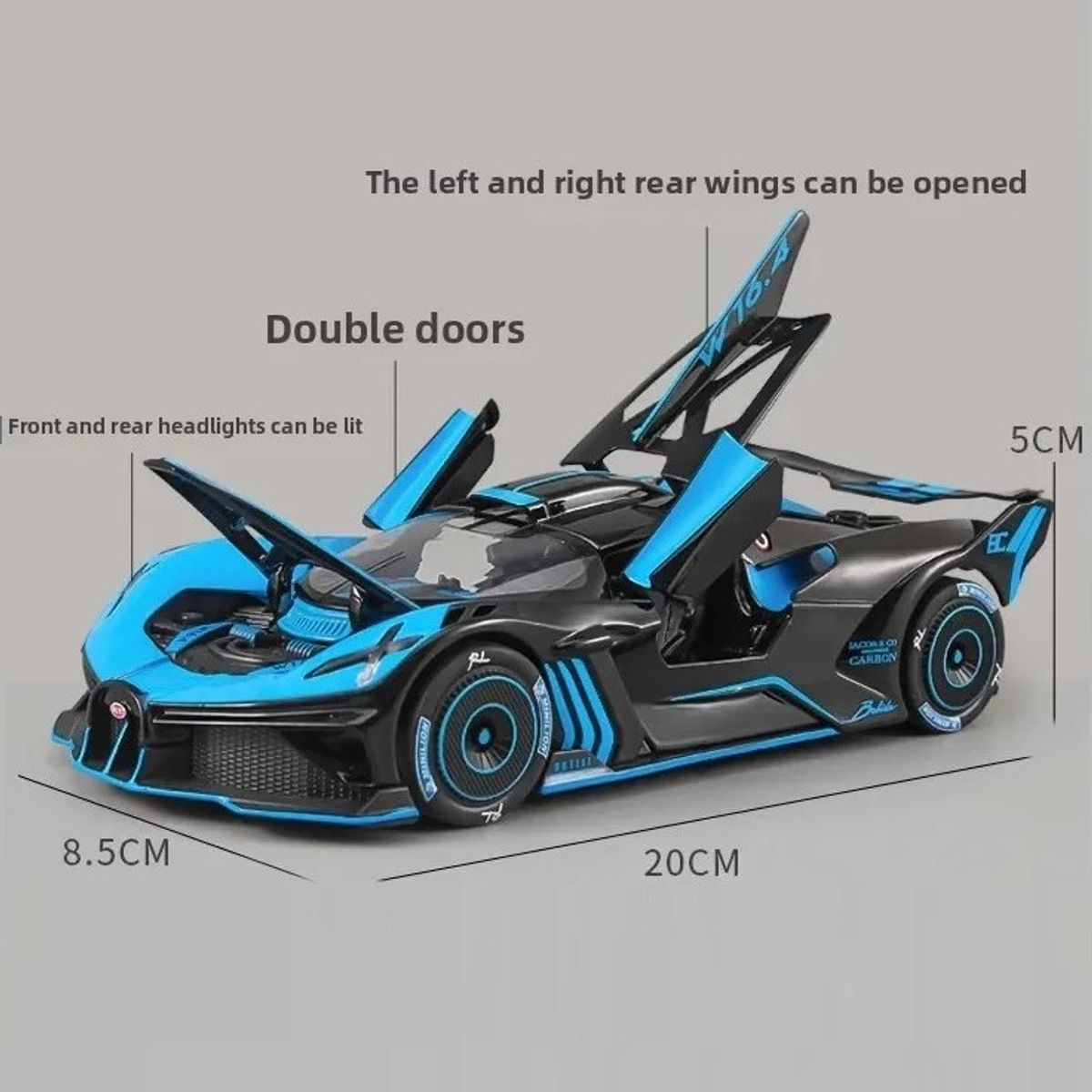 GENERICO - Auto Colección Bugatti Bolide Sonido Luz Humo Escala 124