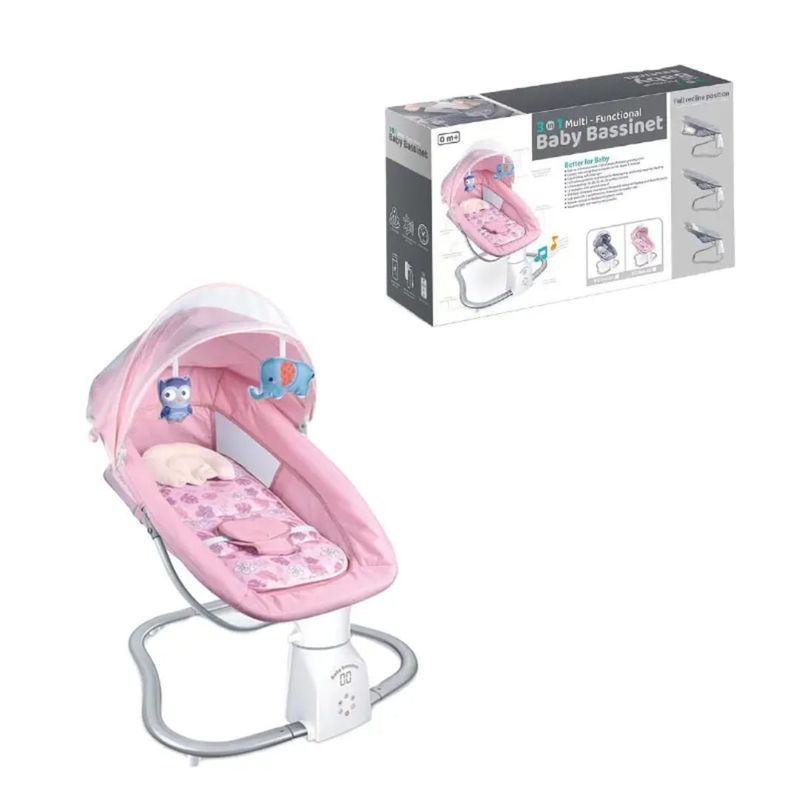 GENERICO - SILLA MECEDORA  A CONTROL REMOTO  PARA BEBÉS COLOR ROSADO