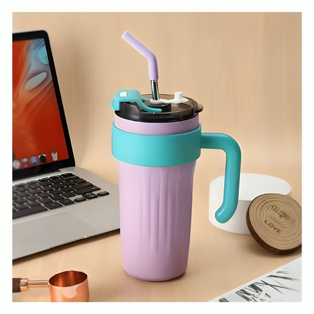 GENERICO - Termo Tomatodo Doble Pico Taza de Acero Inoxidable 304 de 860 ml