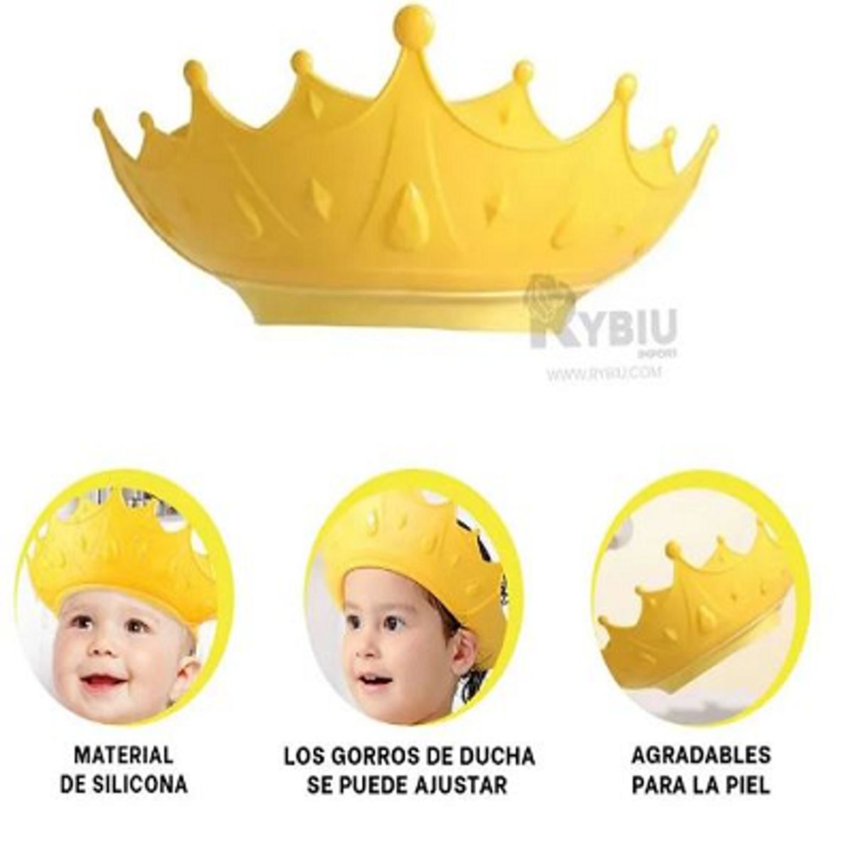 GENERICO - Gorro protector de baño para ducha bebé niños color amarillo