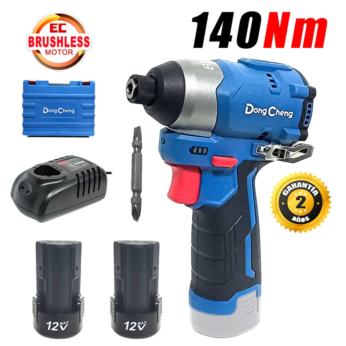DONGCHENG - Atornillador de Impacto ¼ Dongcheng DCPL04-8EK 12V 140Nm Brushless