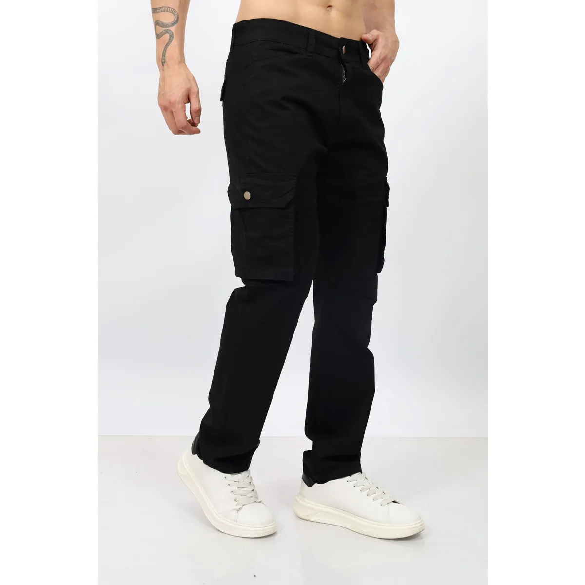 QH - Pantalón Cargo Hombre  Tela Paper Touch