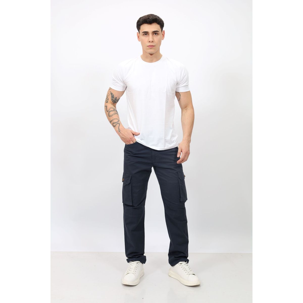 QH - Pantalón Cargo Hombre  Tela Paper Touch