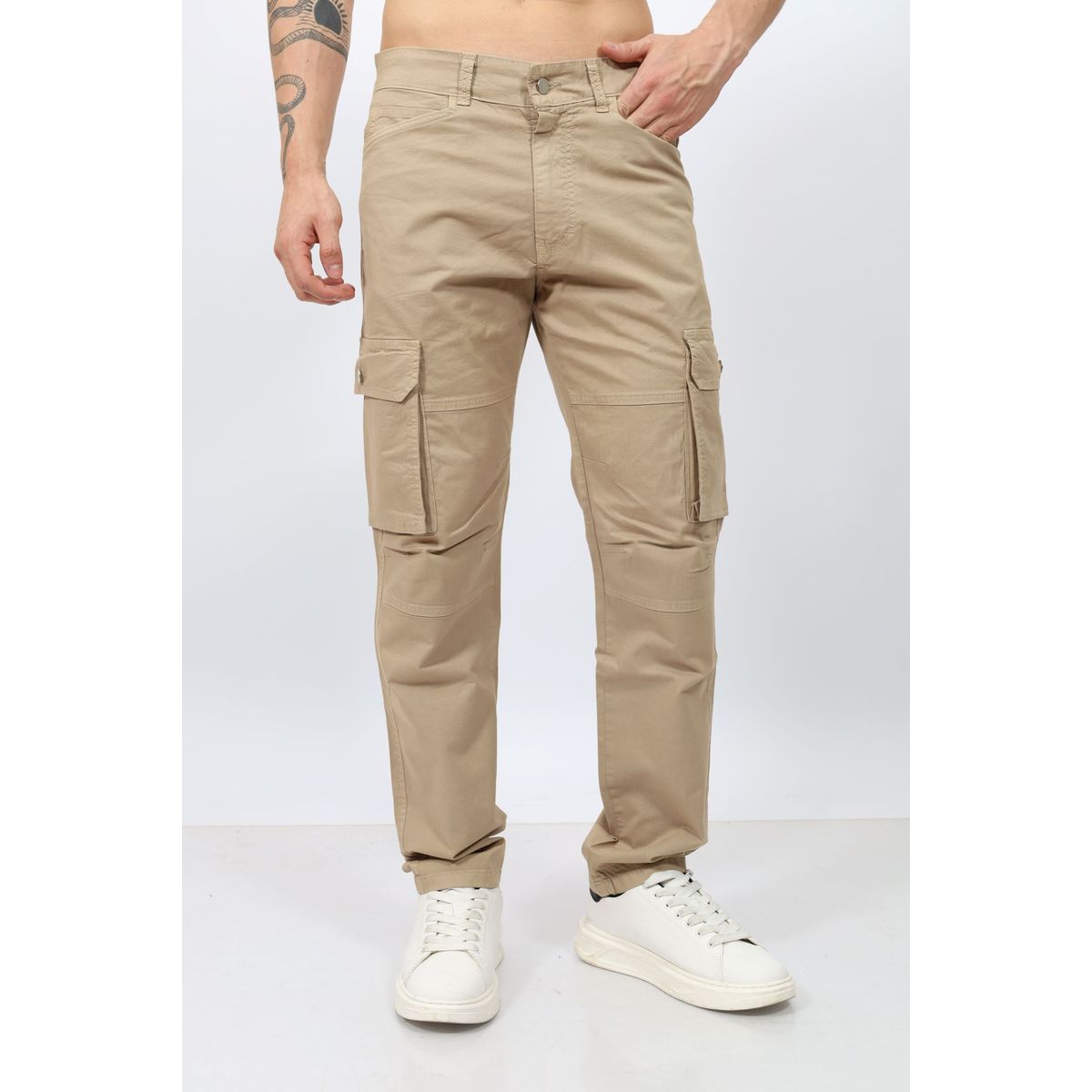 QH - Pantalón Cargo Hombre  Tela Paper Touch