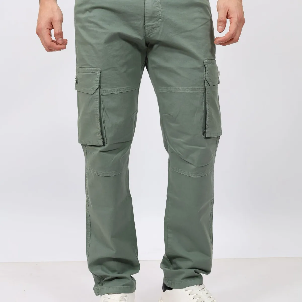 QH - Pantalón Cargo Hombre  Tela Paper Touch