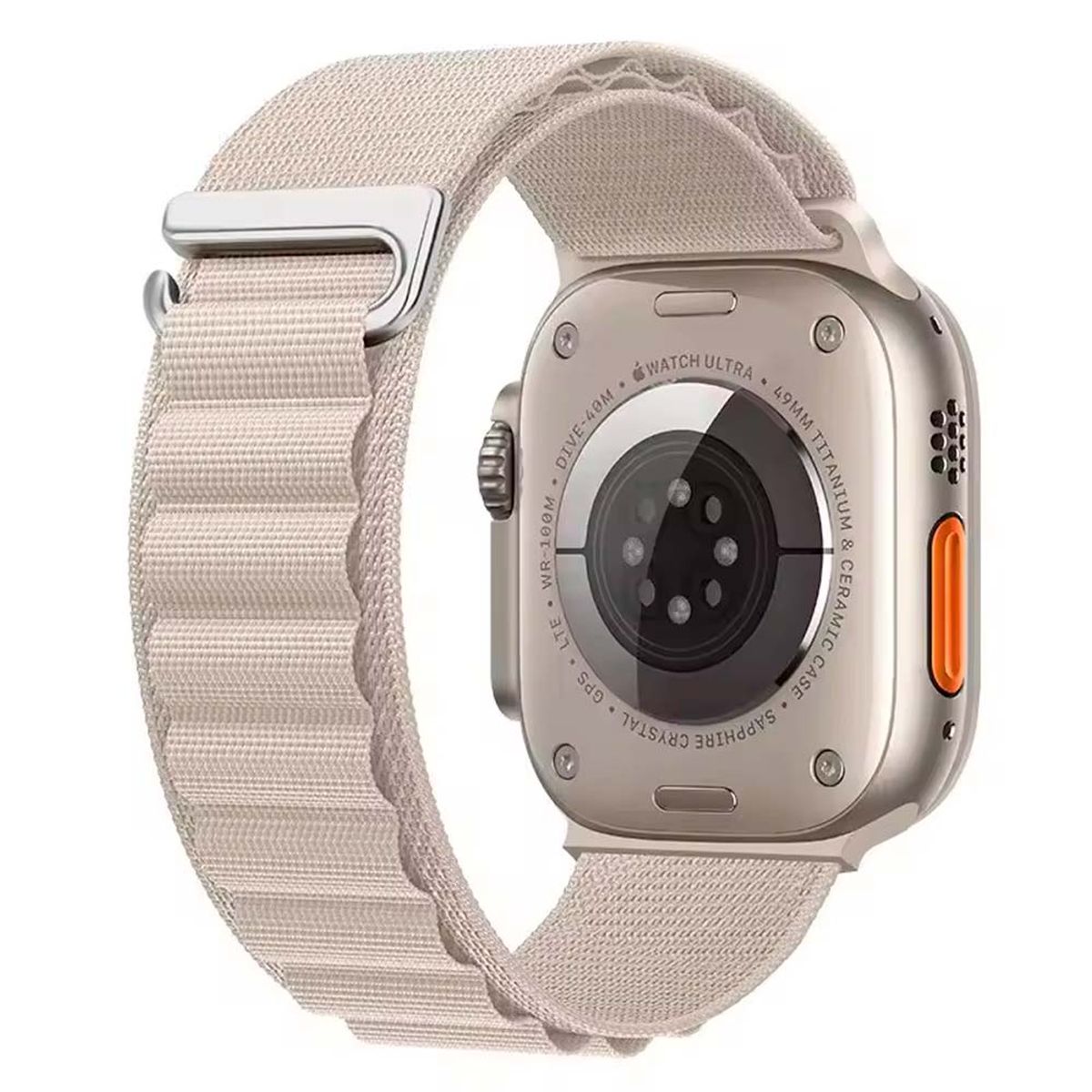 GENERICO - Correa de Nylon 49mm Apple Watch Ultra 2 Intercambiable - Starlight