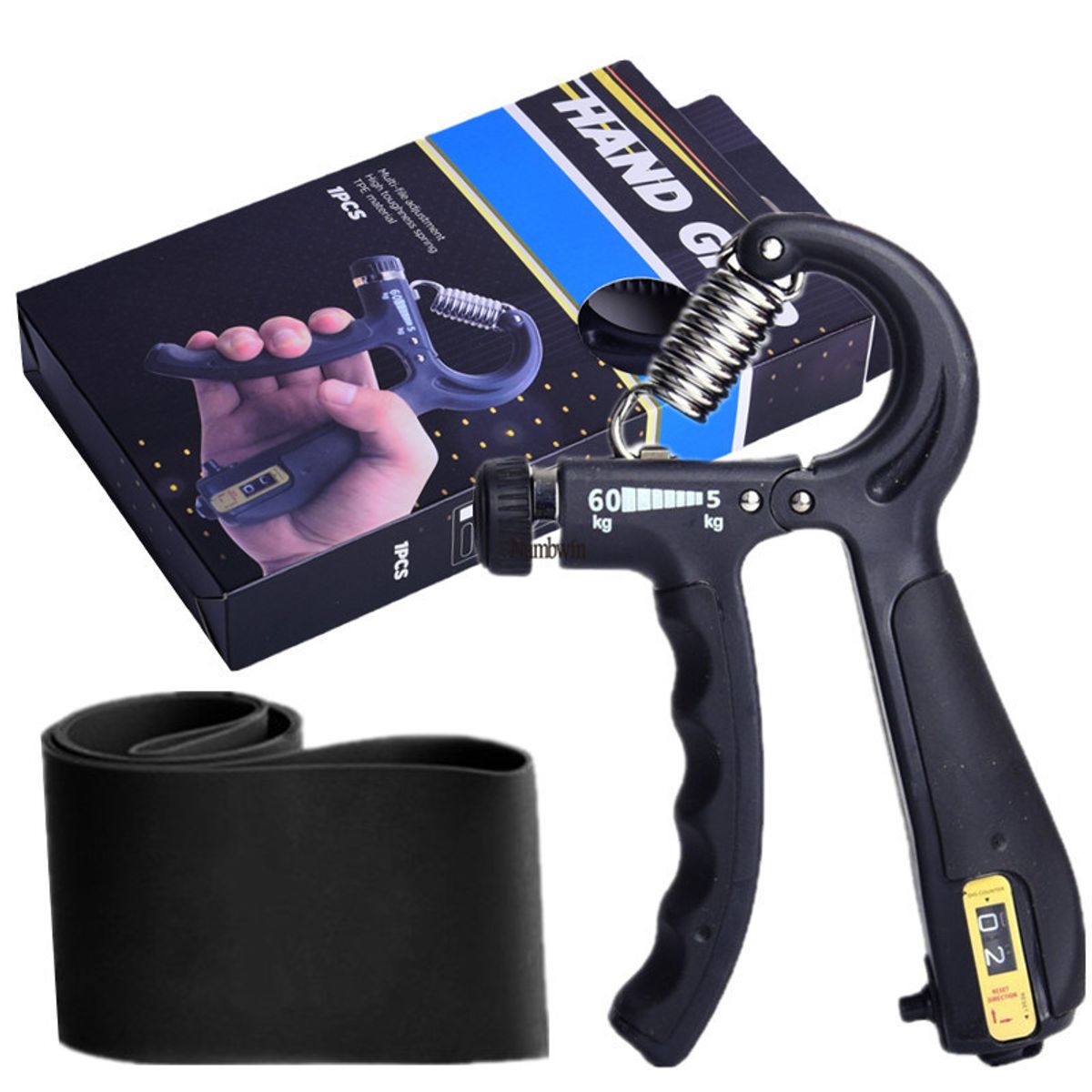 ZIMRAHYG - Hand Grip Ejercitador De Manos Ajustable 5 - 60 Kg Negro