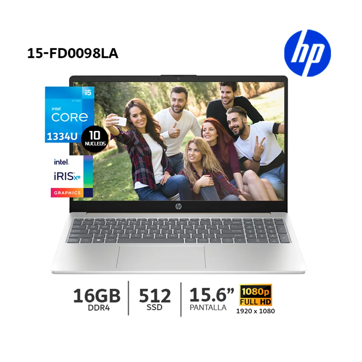 HP - Laptop HP 15-fd0098la Core i5-1334U 16Gb Ram 512Gb SSD 156 FHD-B86HJLA