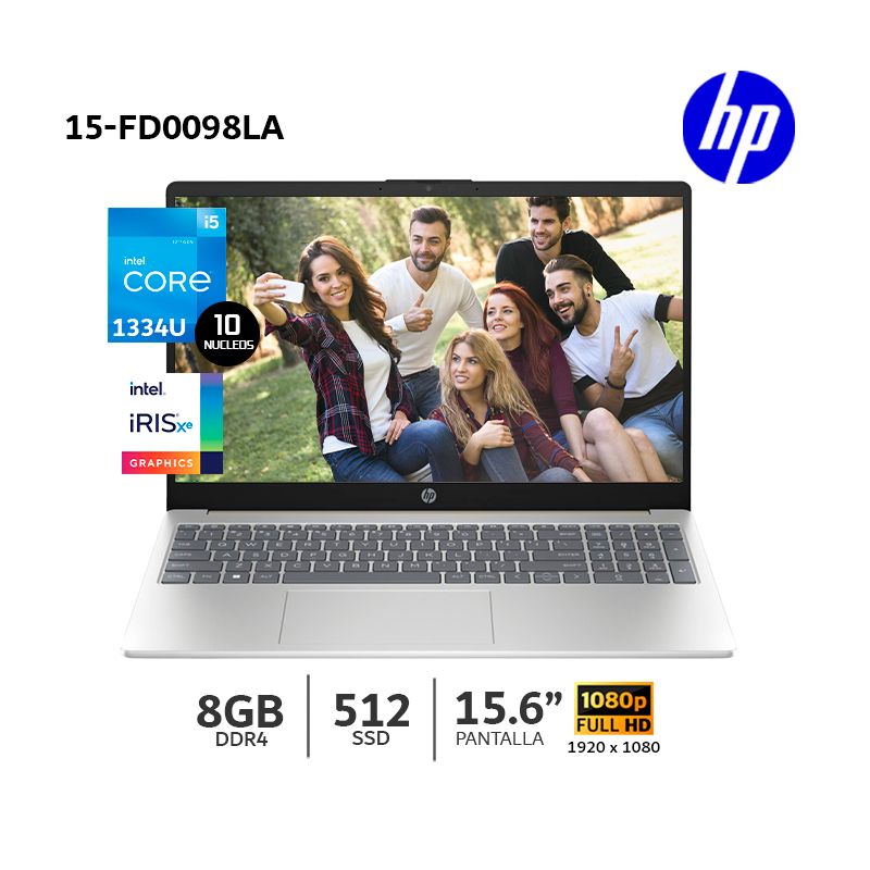 HP - Laptop HP 15-fd0098la Core i5-1334U 16Gb Ram 512Gb SSD 156 FHD-B86HJLA