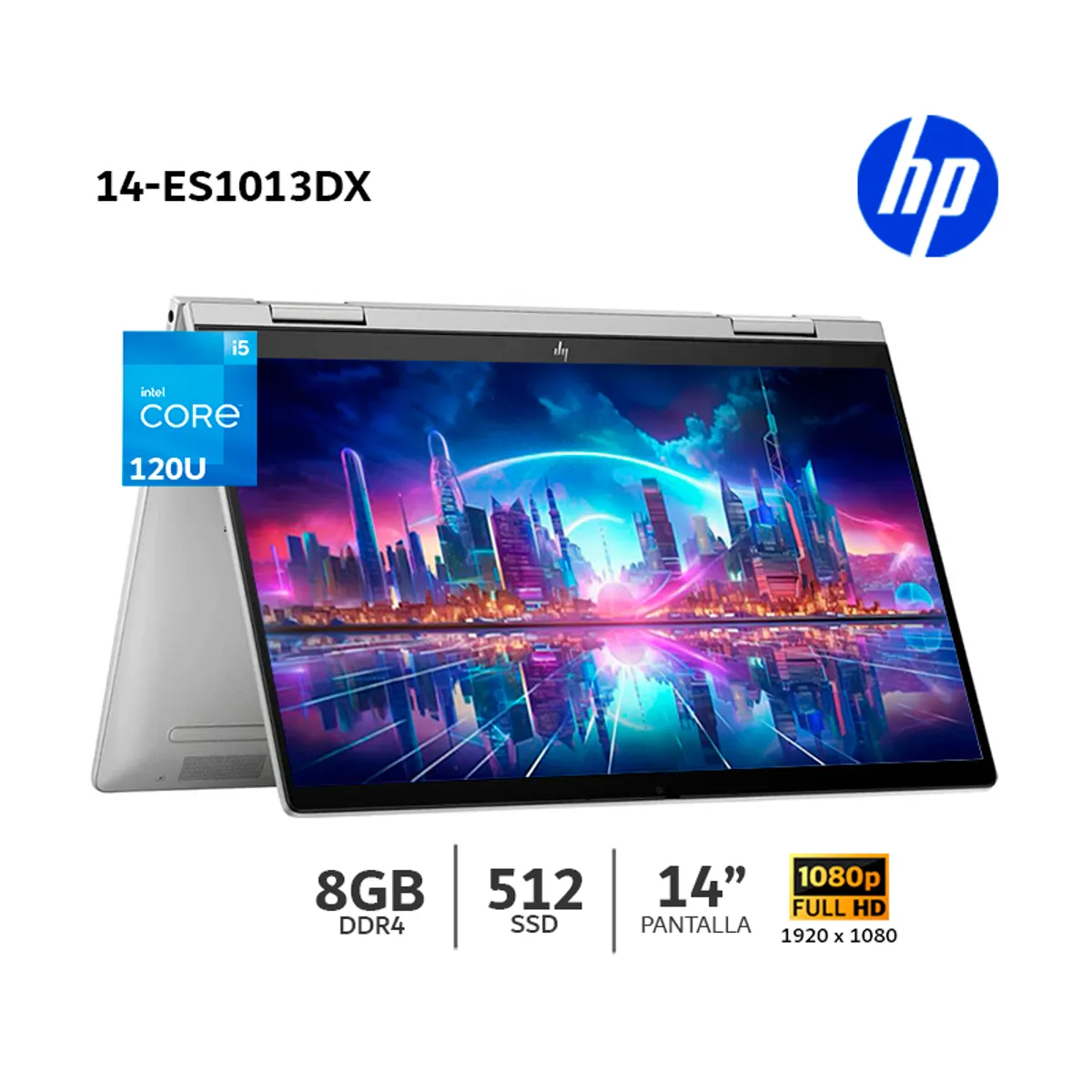 HP - Laptop HP Envy x360 14-ES1013DX Core i5 120U/ 8Gb Ram/ 512Gb SSD/ 14" FHD Táctil/  W11-9R8R2UA