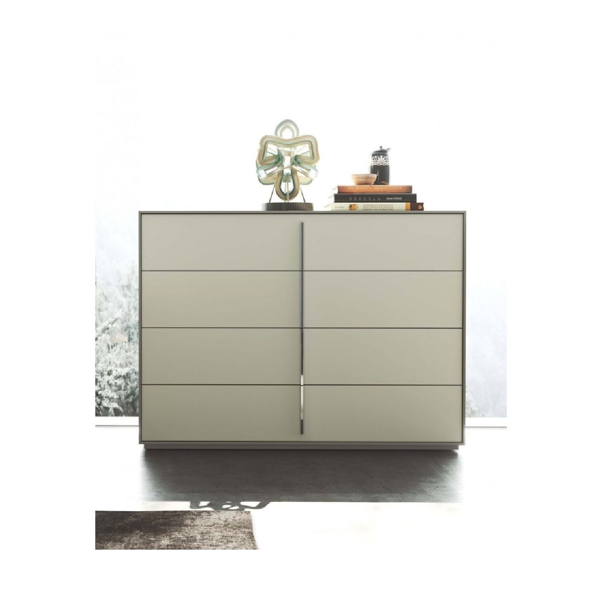 TU MESITA - Cómoda Moderna Maraví color Gris 4 cajones TU MESITA