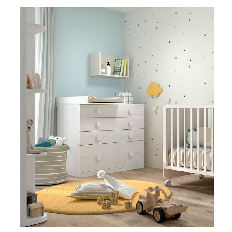 TU MESITA - Cómoda Infantil Pilimily color Blanco 4 cajones TU MESITA