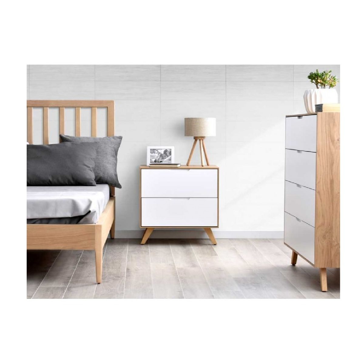 TU MESITA - Cómoda Clásica Sam color DunaBlanco 4 cajones TU MESITA