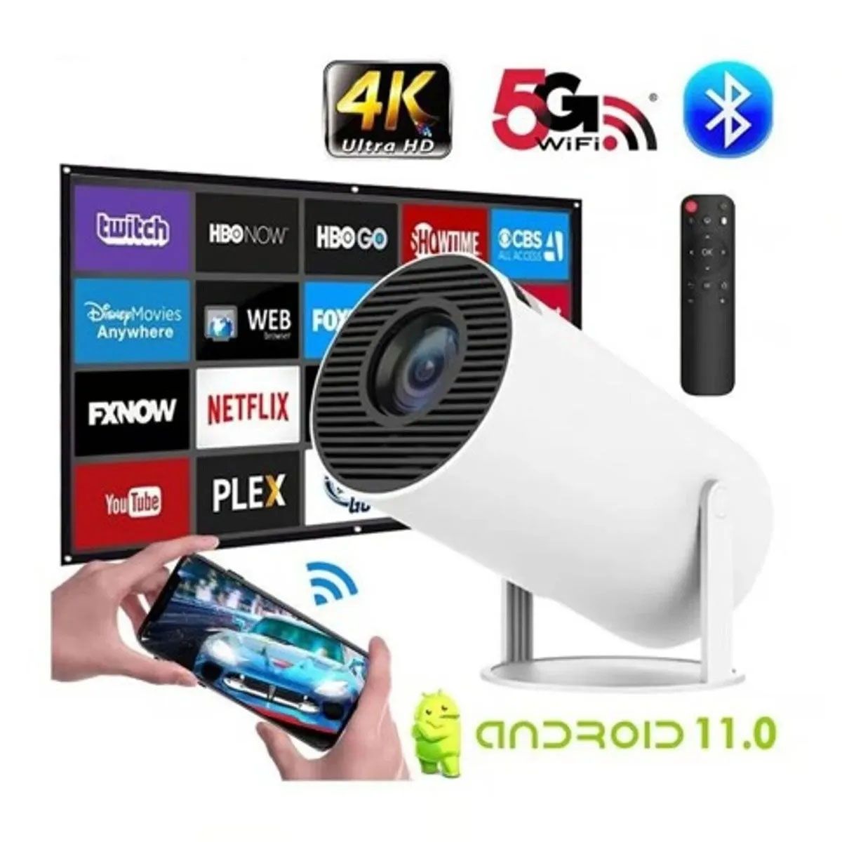 GENERICO - Proyector Gamer 2.4 Wireless con 2 mandos