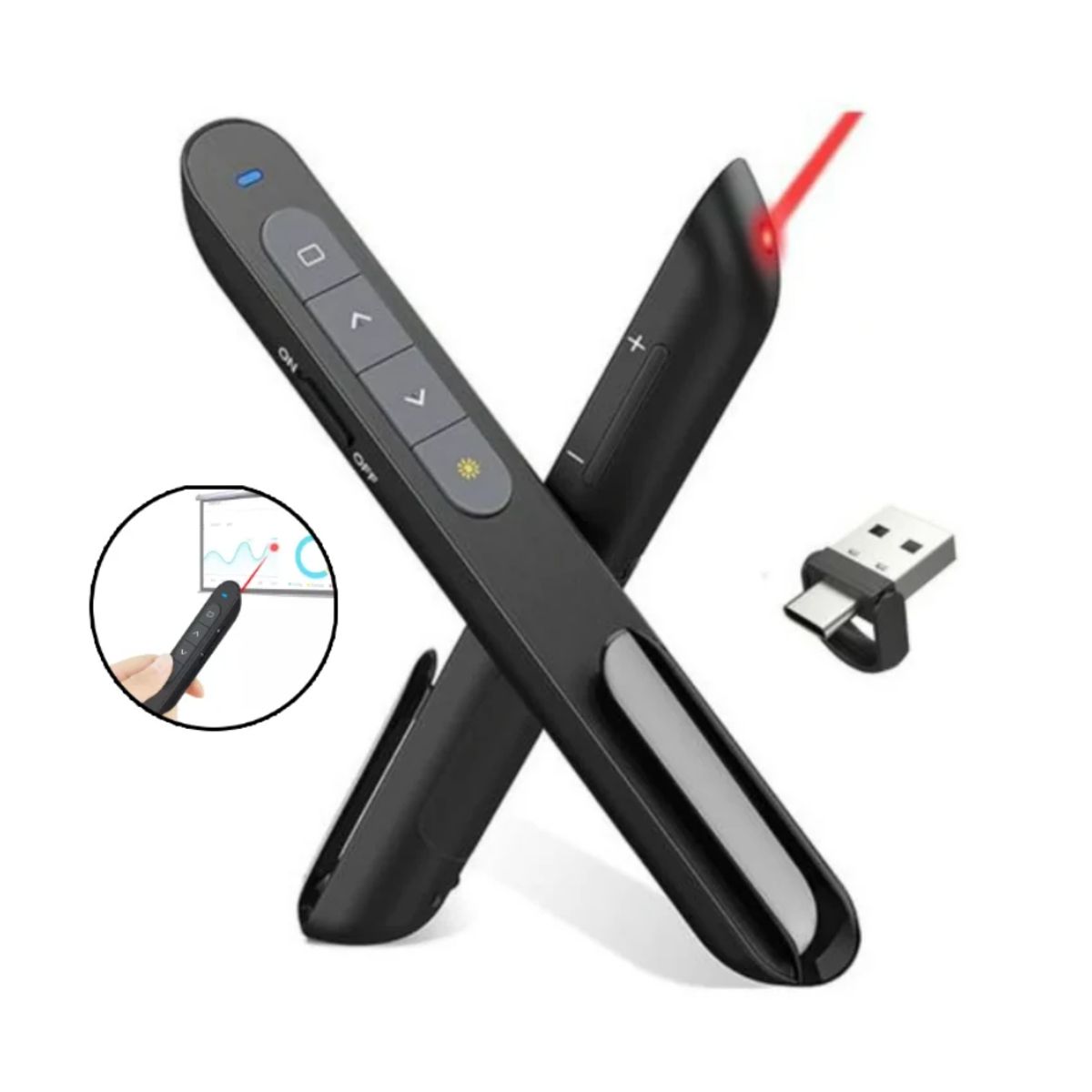 SEISA - Presentador Diapositiva PPT Puntero Laser Exposicion Inalambrico