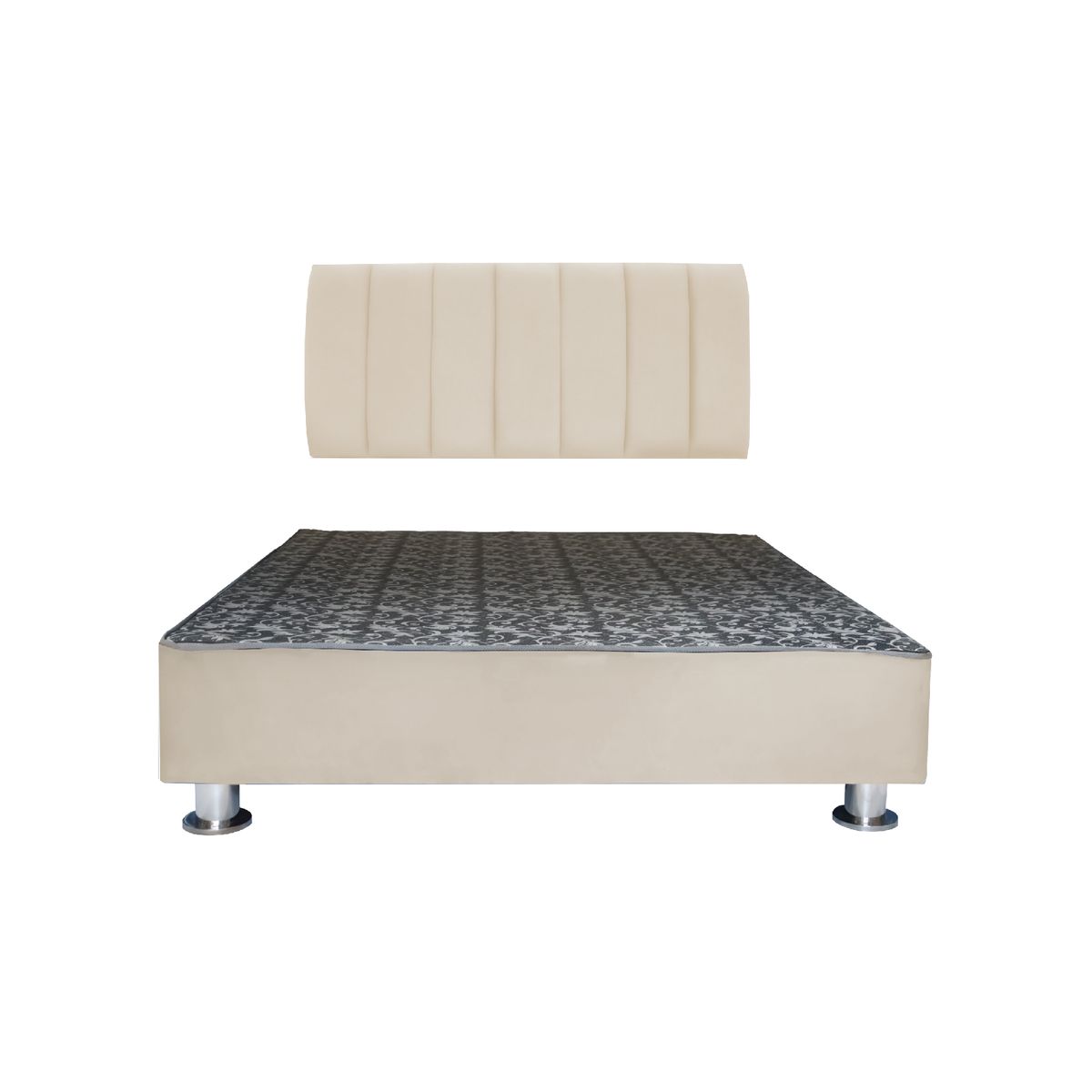 MUEBLES MACRUMO - Cama tapizada Aurea + almohada - 1.5 Plz - Color Beige claro