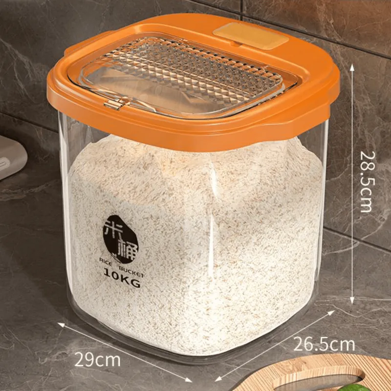 GENERICO - CONTENEDOR HERMÉTICO DE 10 KILOS A PRUEBA DE HUMEDAD COLOR NARANJA