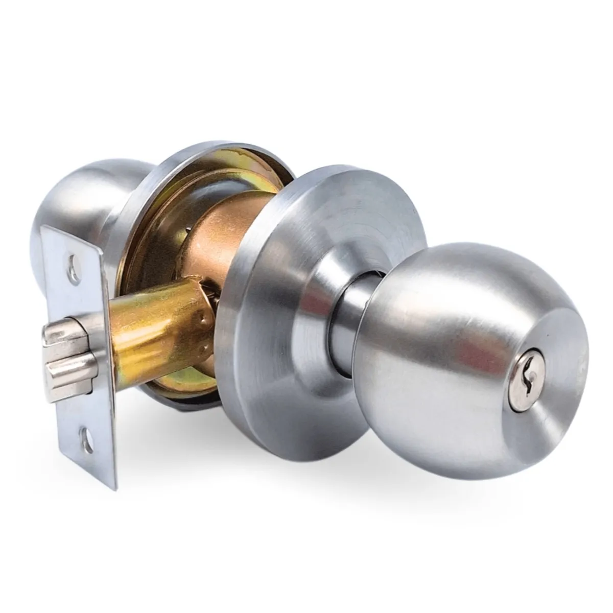 GENERICO - CERRADURA POMO ACERO INOXIDABLE FOR SEMIPESADA