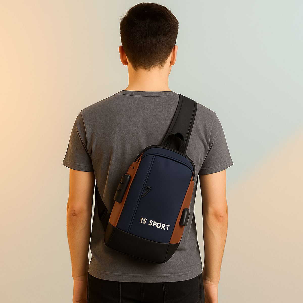 GENERICO - Morral Elegante Antirrobo Azul Acero