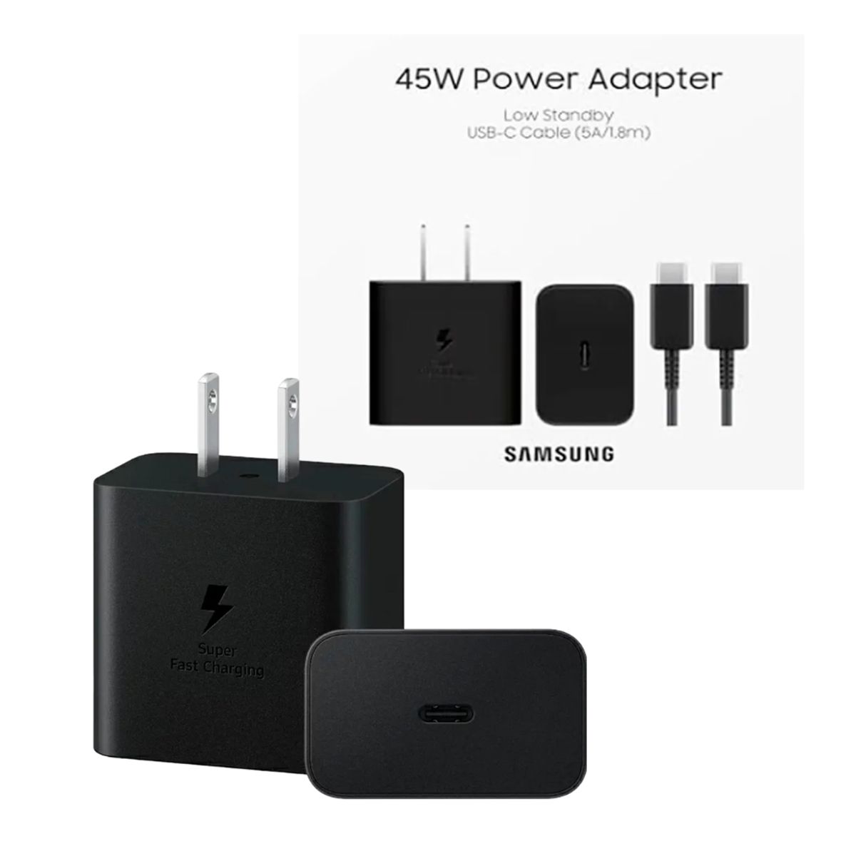 SAMSUNG - Cargador Carga Rapida Samsung 45W Dual + Cable TIpo C ORIGINAL