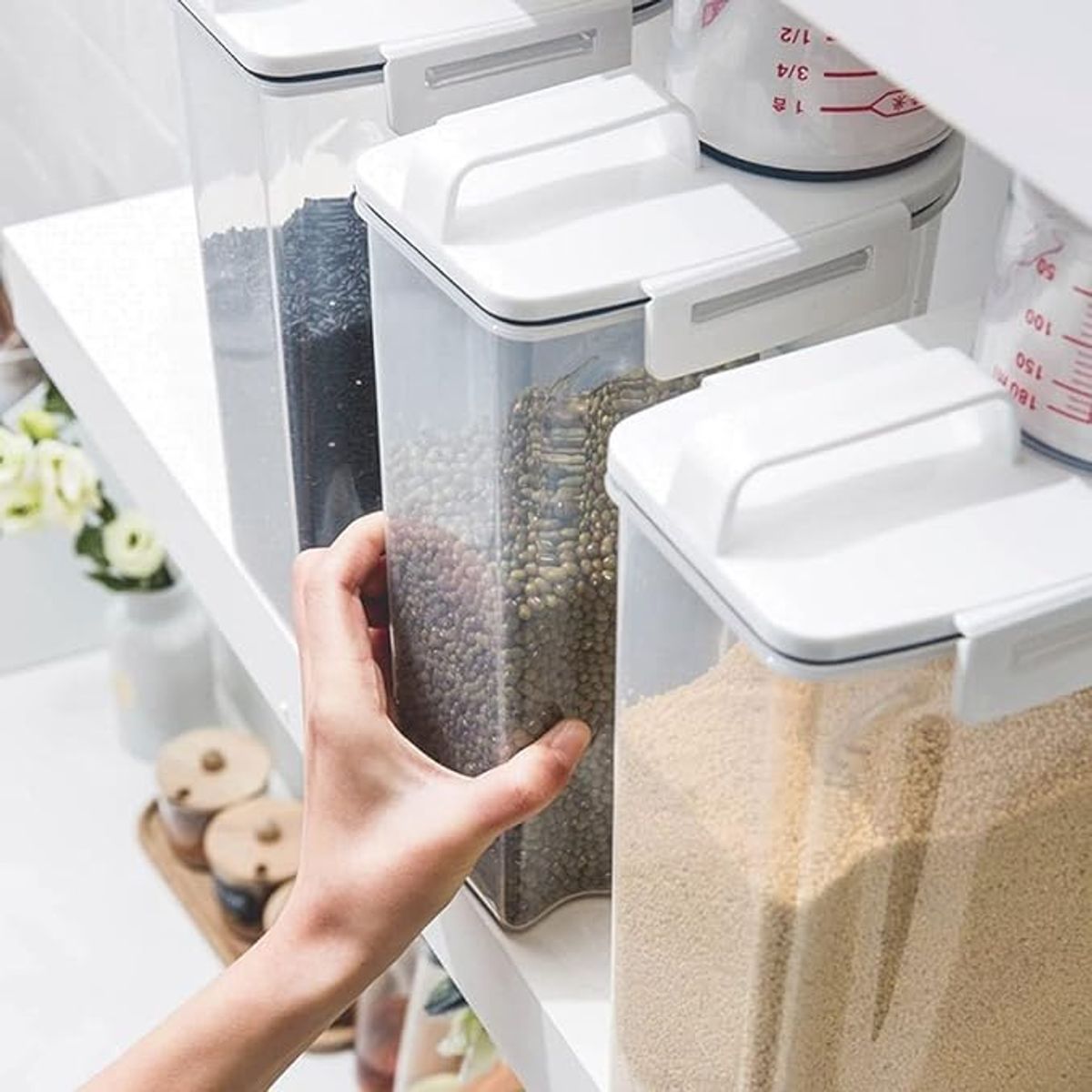 GENERICO - DISPENSADOR PARA CEREAL MULTIUSO DE 2 KILOS CON TAZA MEDIDORA