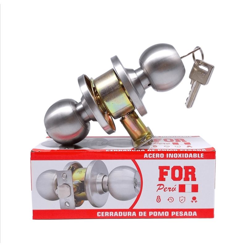 GENERICO - CERRADURA POMO ACERO INOXIDABLE FOR PESADA