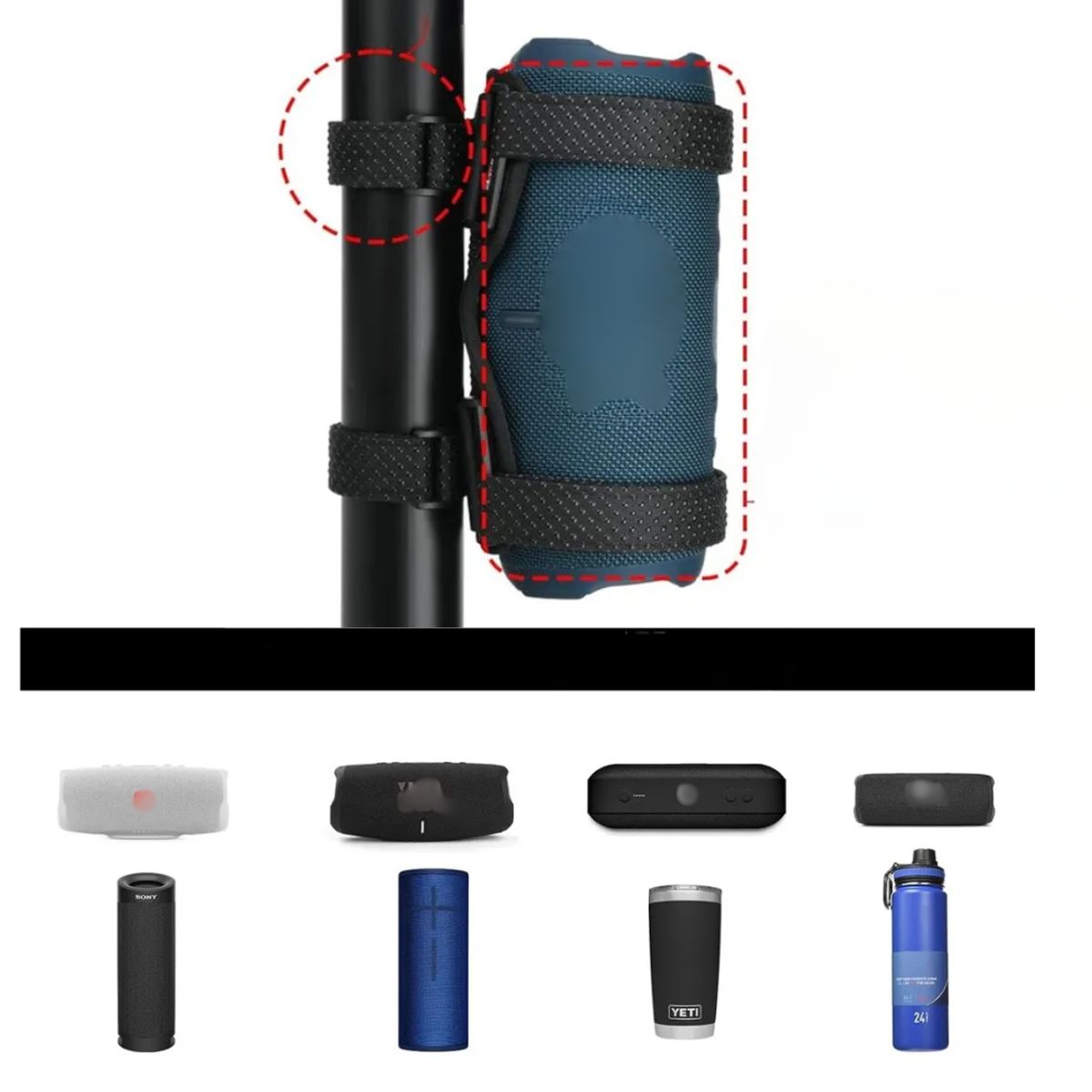 GENERICO - Soporte Sujetador Bicicleta para Parlante Jbl Charge 6 / 5 Flip 7 / 6