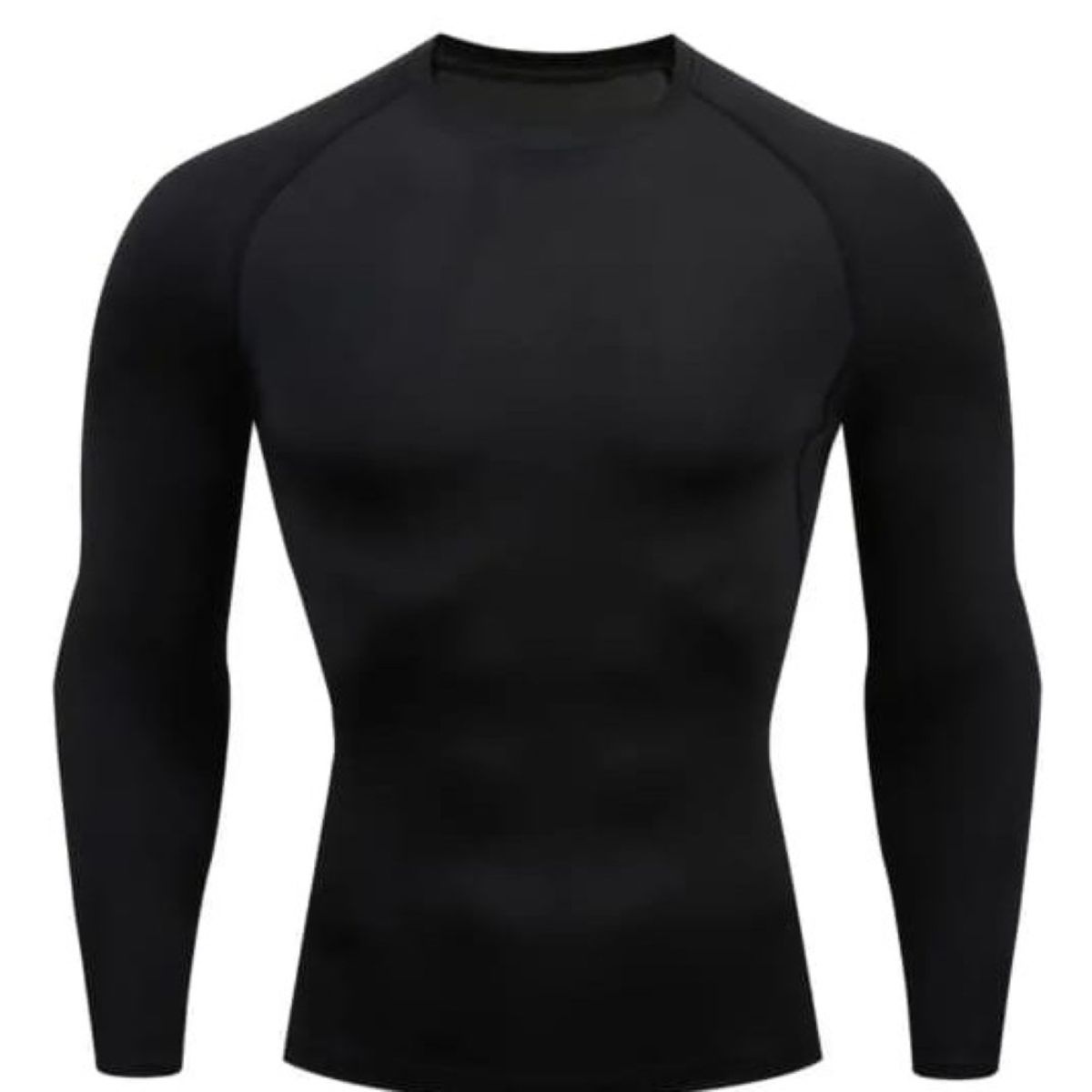 EPAUS - Polo Licra De Manga Larga con Cuello Redondo Para Hombre