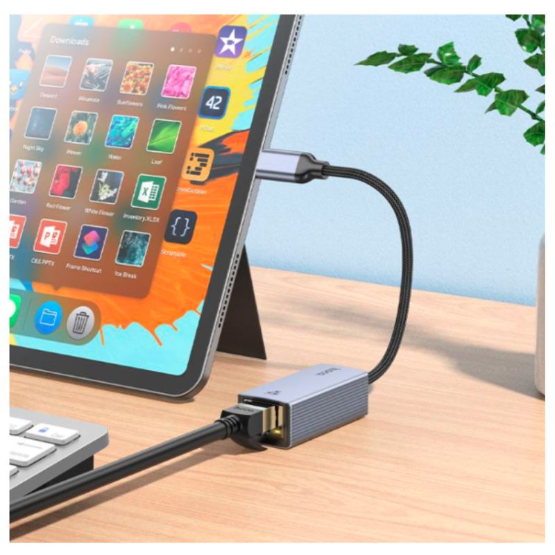 HOCO - Adaptador Hoco Red Ethernet RJ45 a Tipo C Para Macbook Laptop