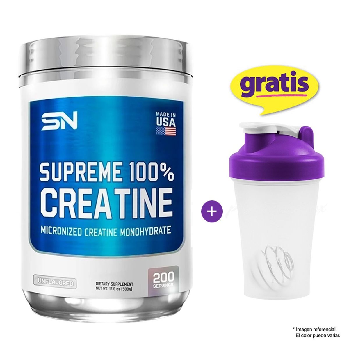 SUPREME NUTRITION - CREATINA MONOHIDRATADA 500 GR SUPREME NUTRITION