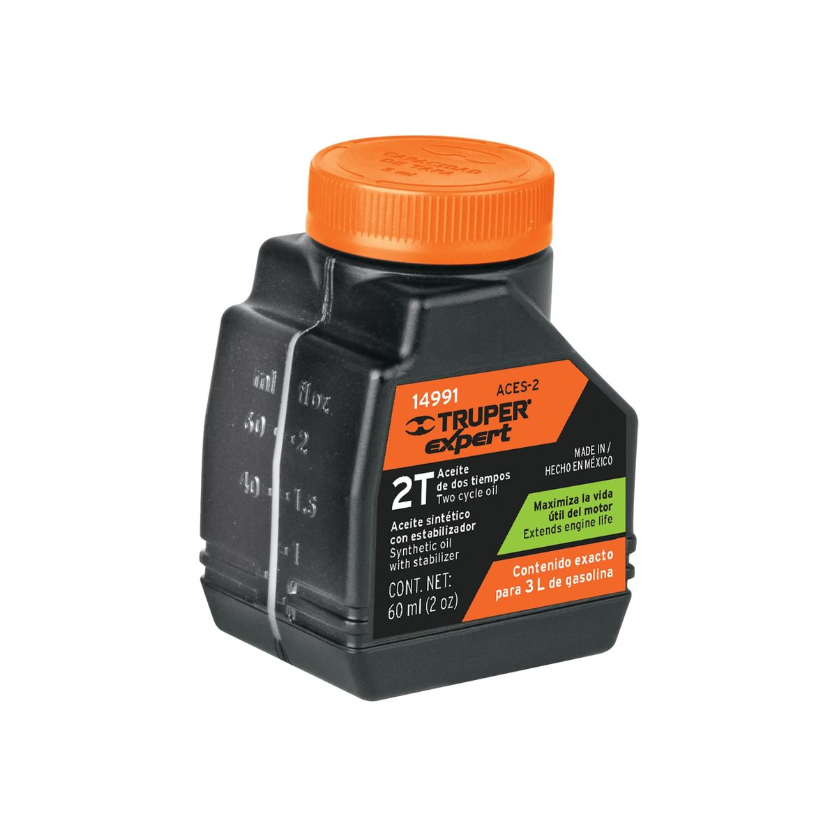 TRUPER - Aceite sintético para motor de 2 tiempos de 60ml, Truper