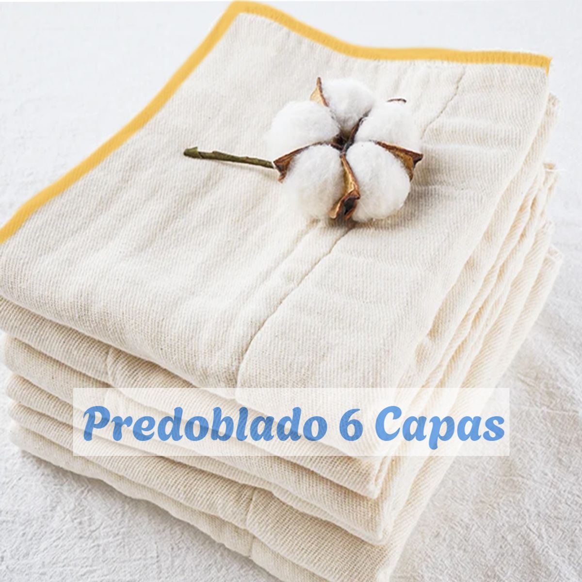 GENERICO - Inserto Predoblado Algodón de Bambú Pañal de Tela x 6 Unid