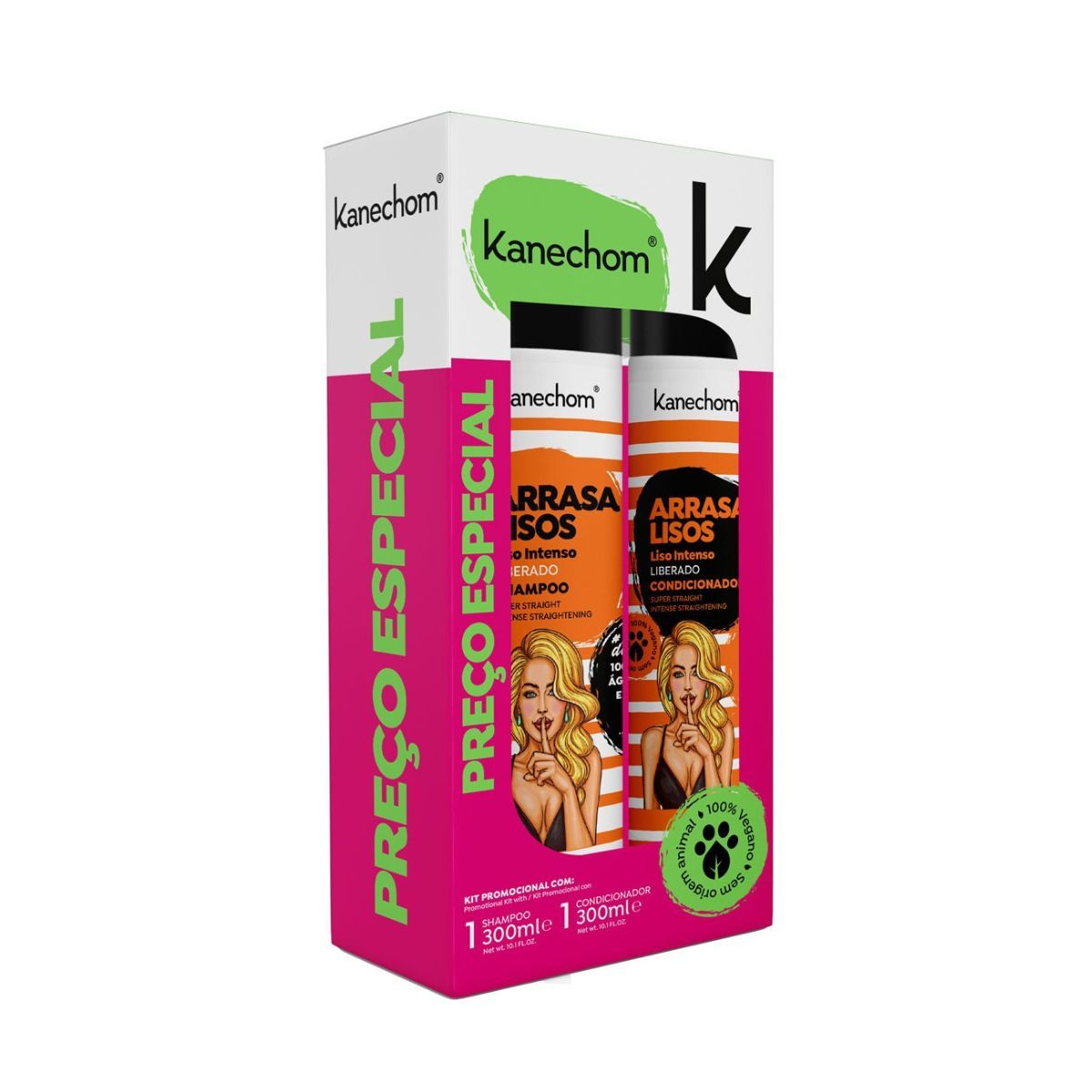 KANECHOM - Shampoo Acondicionador Arrasa Lisos Kanechom 300ml Duo Pack