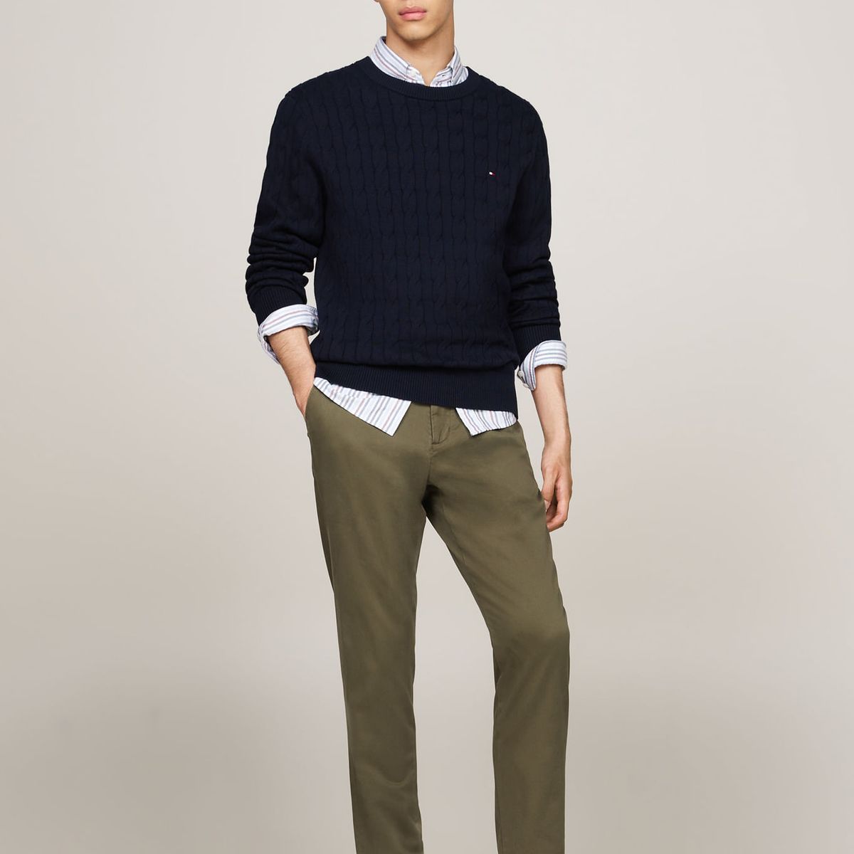 TOMMY HILFIGER - PANTALON HARLEM CHINO SATIN