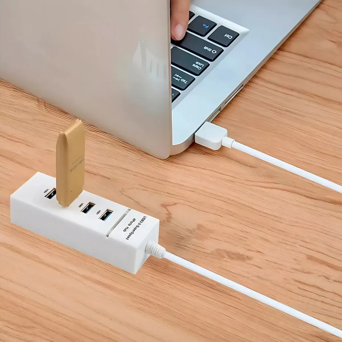 GENERICO - HUB USB 3.0 4 puertos - Super Speed 5GBPS Cable 30cm