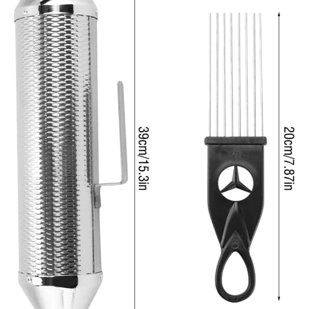 GENERICO - Güiro de Metal Acero Inoxidable - 10x3 Pulgadas