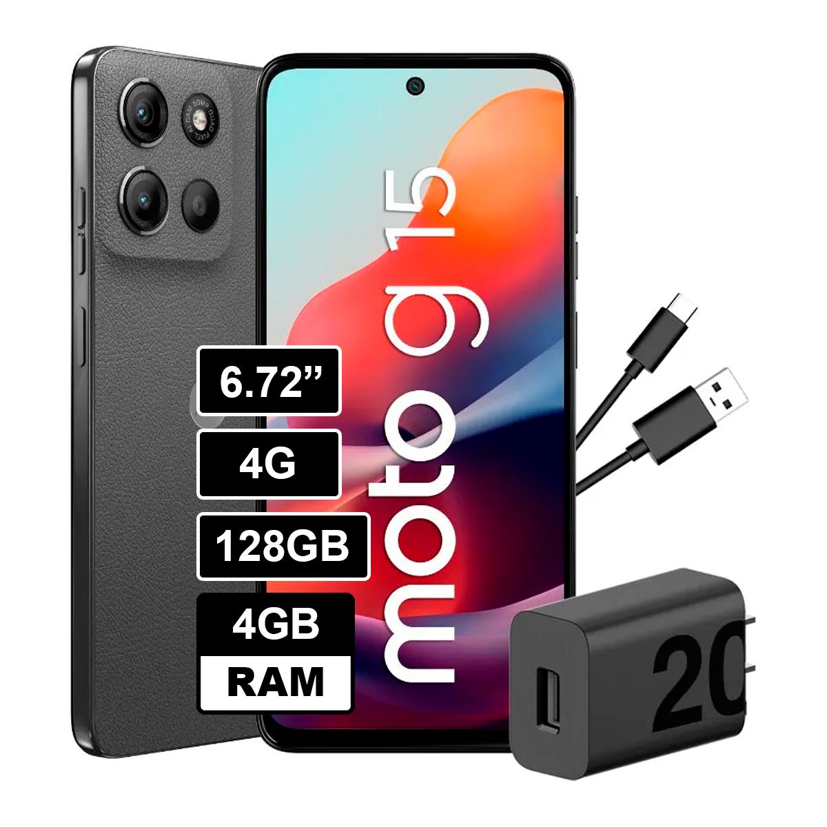 MOTOROLA - Celular Moto G15 4GB RAM - 128 Gb Color Gris