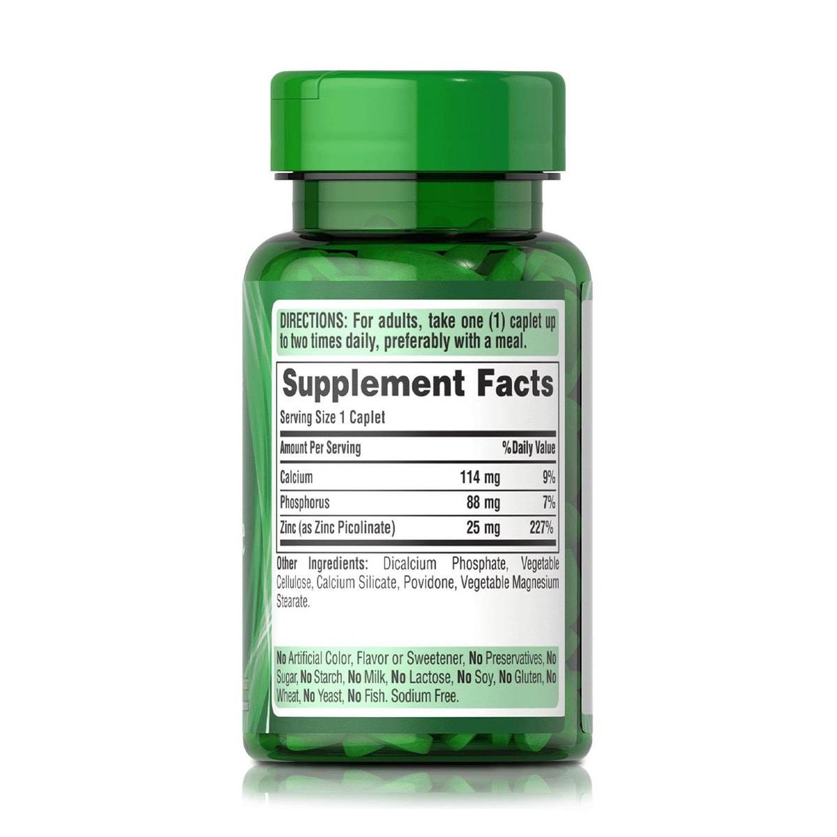 PURITANS PRIDE - Zinc Picolinate 25 mg (100 Tabletas) – Puritan’s Pride