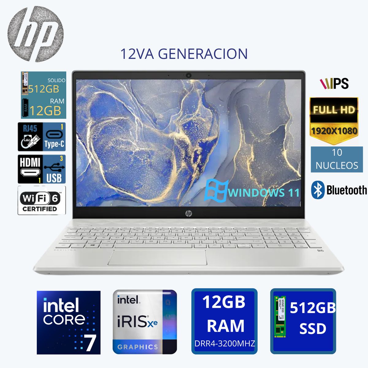 HP - Laptop HP Pavilion 15-EG2506LA Intel Core i7-1255U 12GB RAM 512GB SSD 156 FHD Plateado