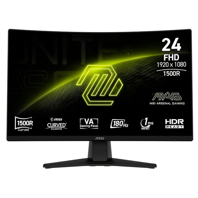 MSI - Monitor Gamer MSI MAG 242C 236 Curvo FHD 180Hz 1ms FreeSync HDR RGB