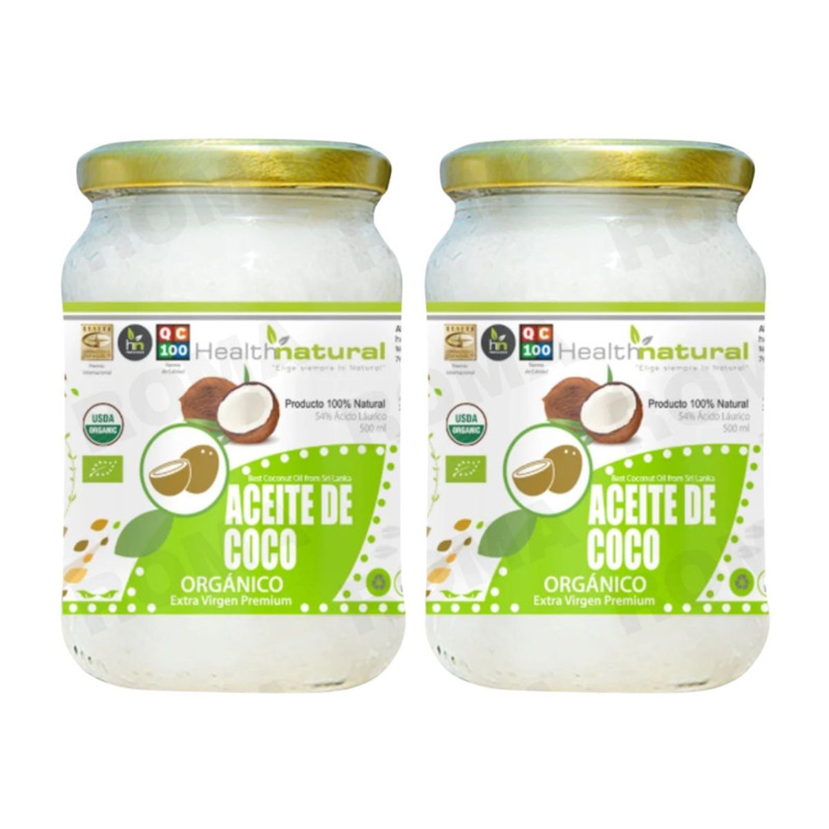HEALTH NATURAL - PACK 2 ACEITE DE COCO ORGÁNICO HEALTHNATURAL 2000ML