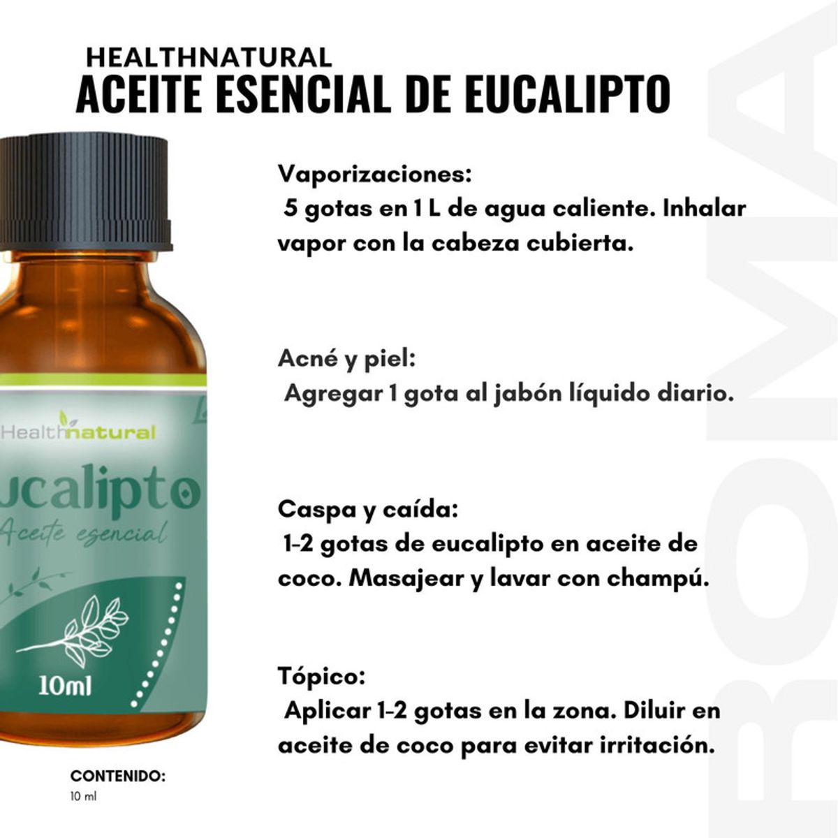 HEALTH NATURAL - PACK 2 ACEITE ESENCIAL DE EUCALIPTO 20ML
