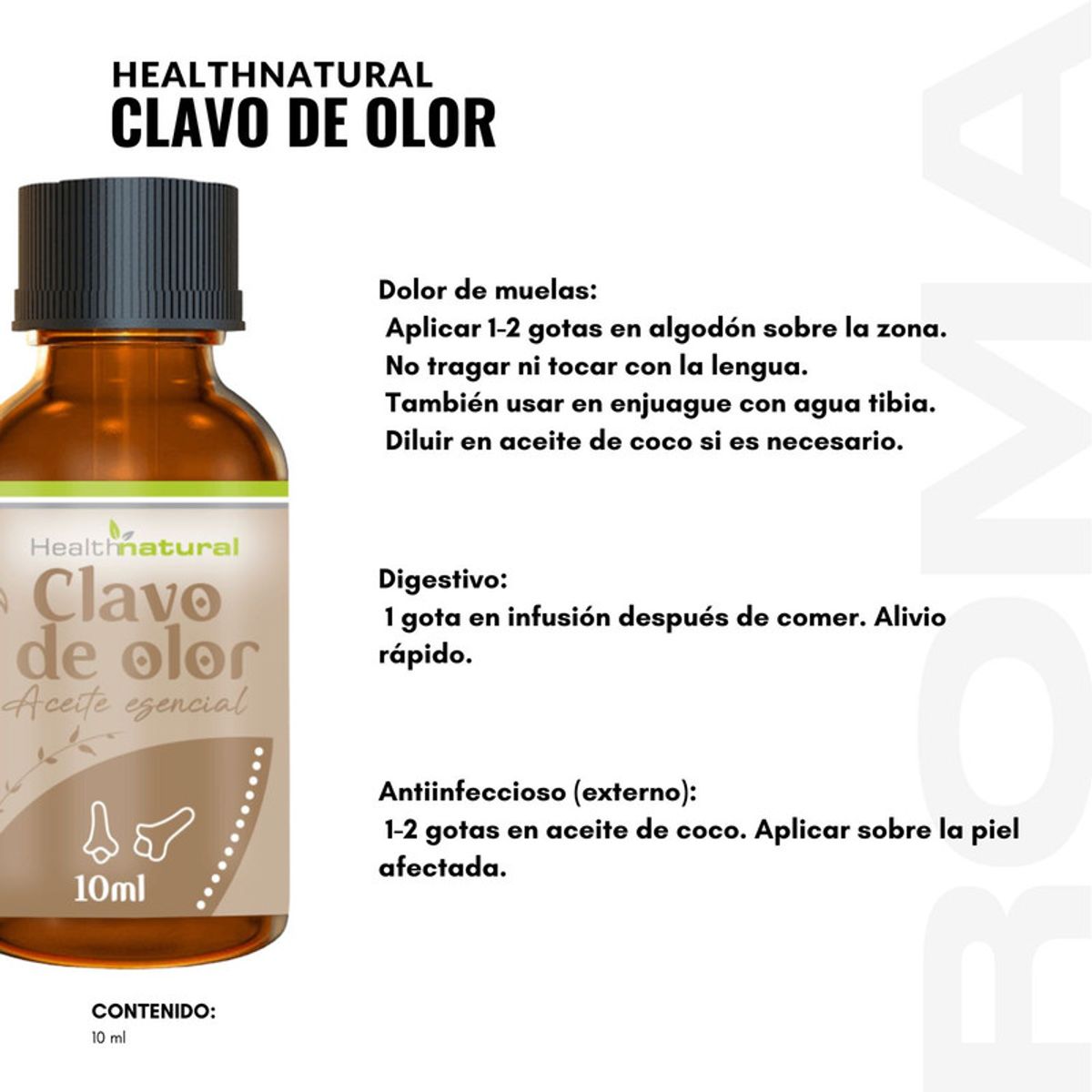 HEALTH NATURAL - PACK 3 ACEITE SENCIAL DE CLAVO DE OLOR HEALTHNATURAL 30ML