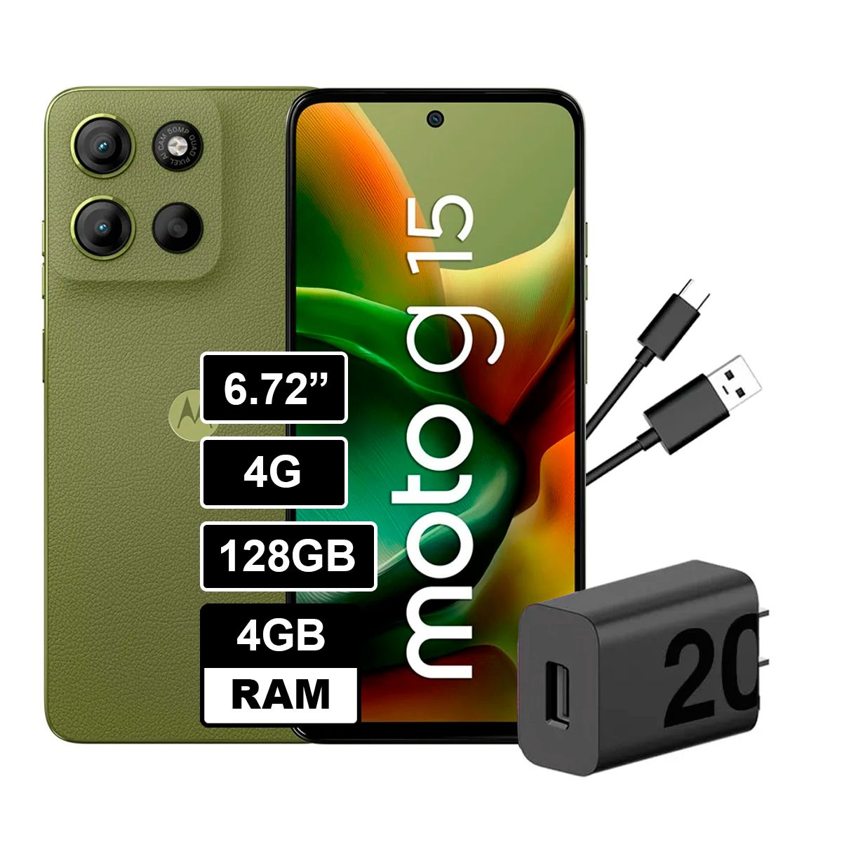 MOTOROLA - Celular Moto G15 4GB RAM - 128 Gb Color Verde