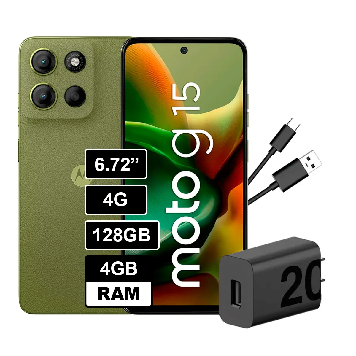 MOTOROLA - Celular Moto G15 4GB RAM - 128GB Color Verde