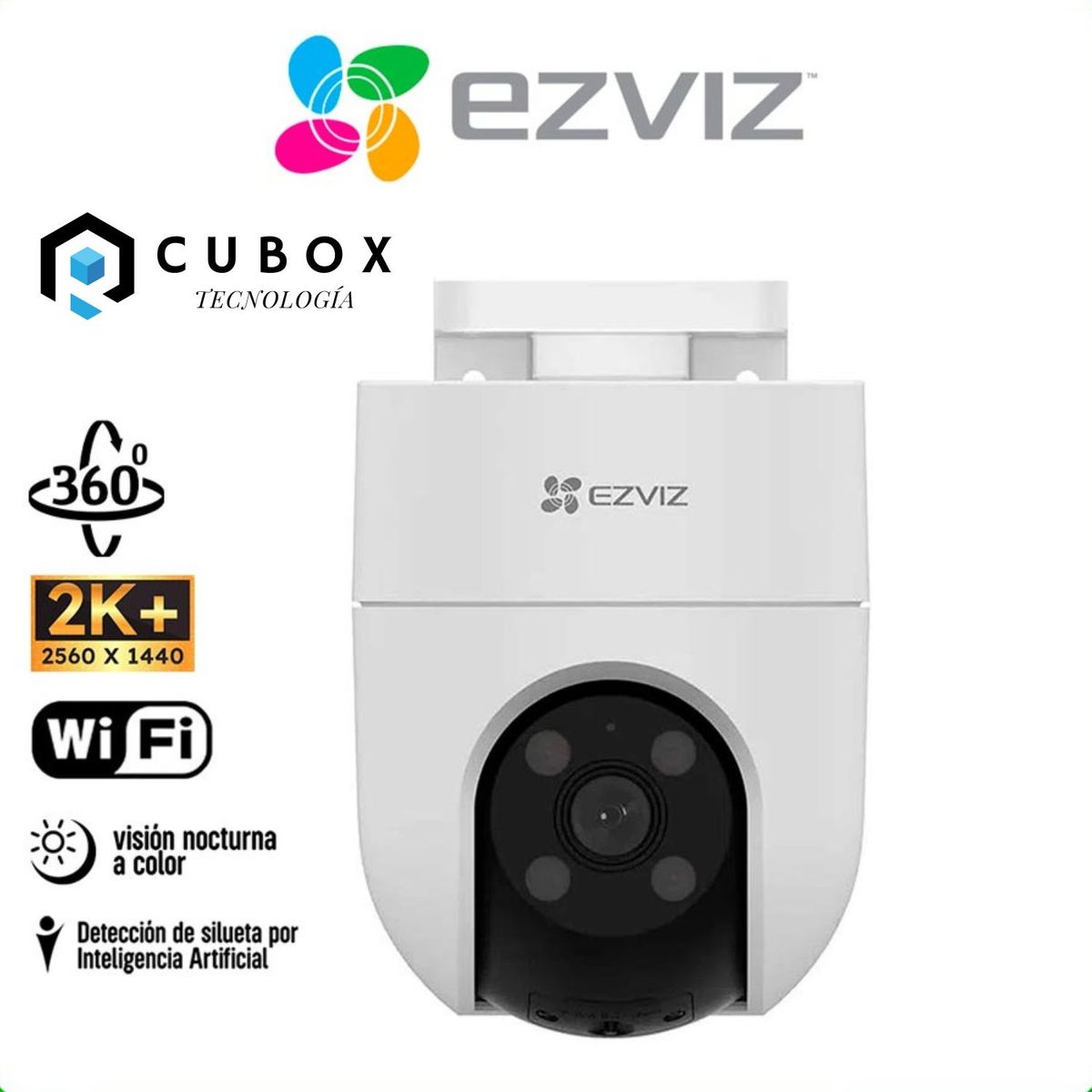 EZVIZ - Cámara IP Exterior H8C 4MP 2K Ezviz 360° Tecnología IA