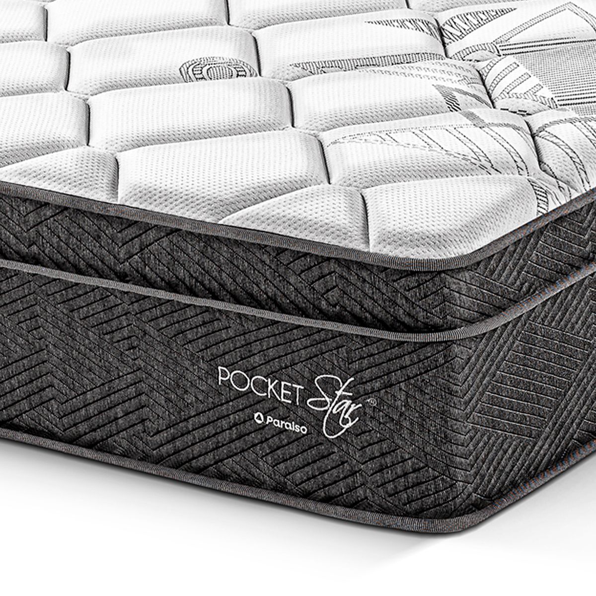 PARAISO - Colchon Pocket Star King + 2 Almohadas + Protector