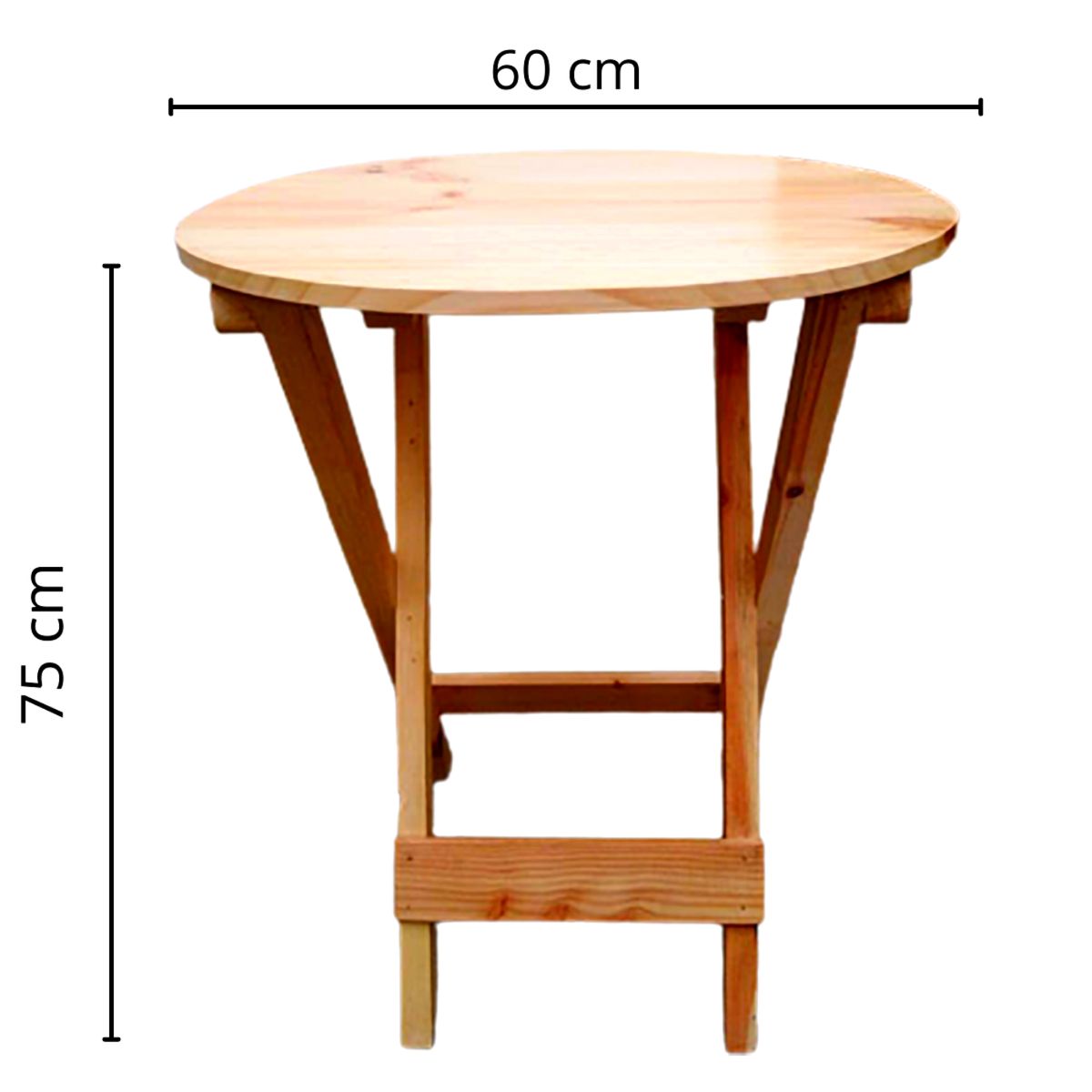 START FG - Mesa Plegable Madera Woodflex Redonda Natual Diametro 60cm