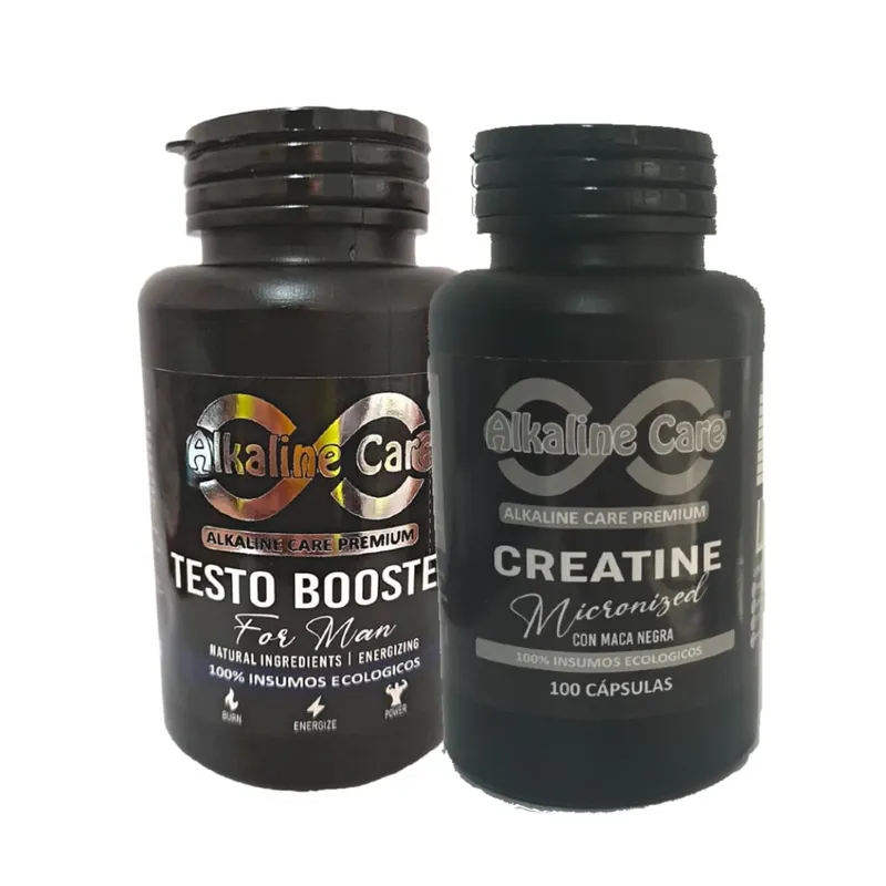 ALKALINE CARE - Creatina con Maca Negra 100 caps+ Testo Booster 100 caps